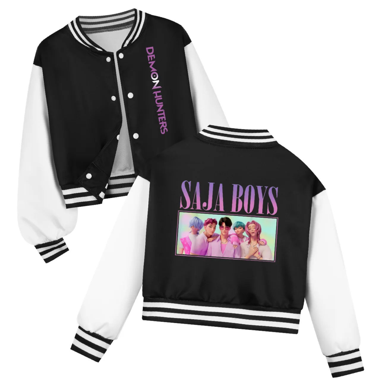 KPop Demon Hunters Kids SAJABOYS Clothes Baseball Uniform Spring Autumn Boys Girls Baby Casual Hoodies Children Costume