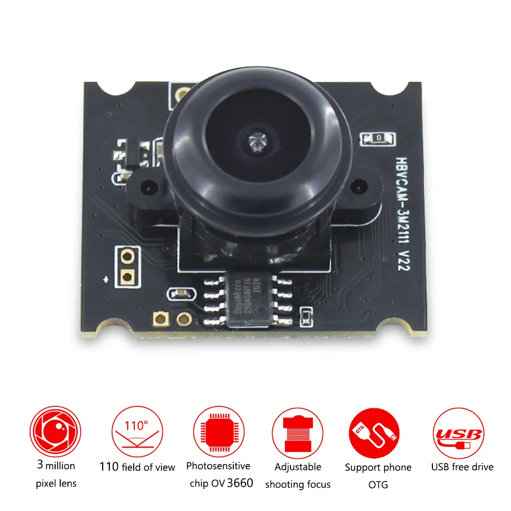 OV3660 Module USB Computer External Camera Module Plug and Play for Phone OTG