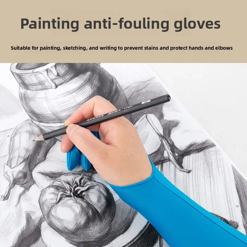 Painting Gloves Long Anti Fouling Two Finger Breathable Drawing Gloves for Artwork and DIY