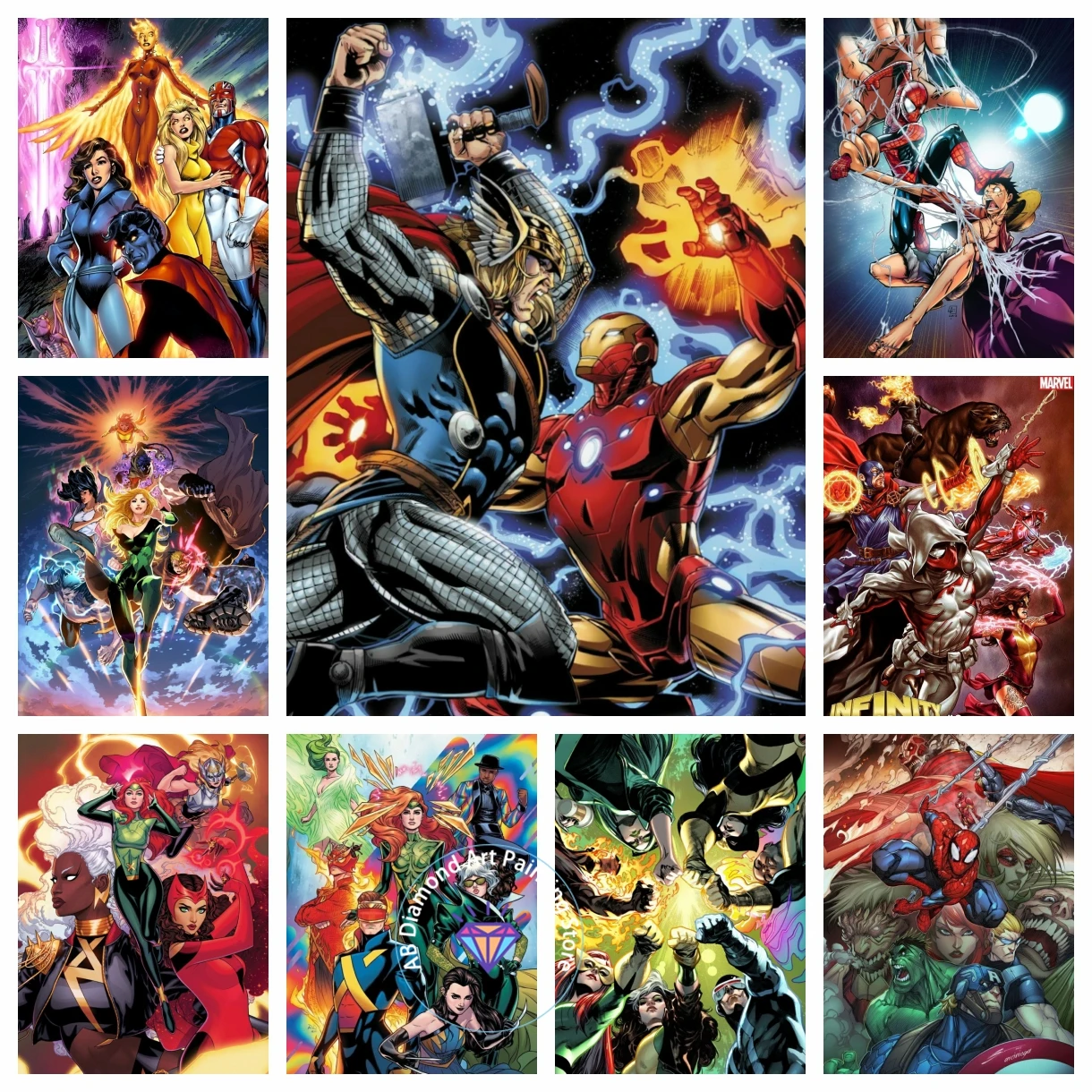 

Marvel Movie Superman Hulk Captain America 5D DIY AB Diamond Painting Kit Diamond Handmade Art Children's Gift Home Decoration