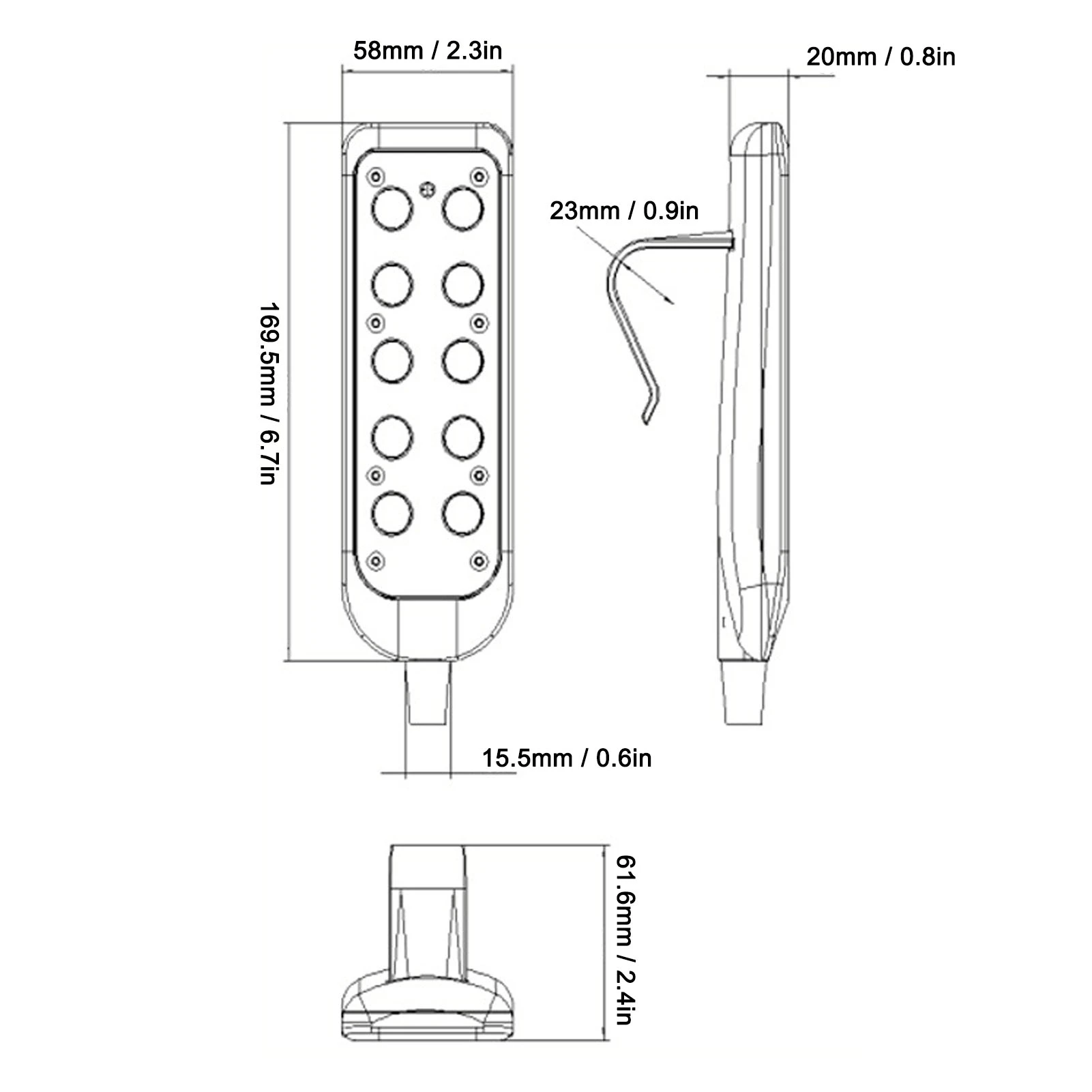 SK-04-3 8 Pin Lifting Bed Controller Electric PVC IP66 Wear Resistant Lift Chair Hand Control for Lift Bed Remote Control