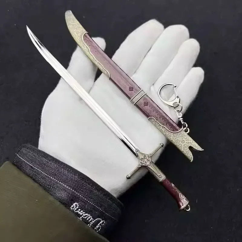 Espada Iris de 22cm para caza salvaje, espada larga Medieval, modelo de arma, modelos de películas, katana samurái periférico, llaveros, adorno, manualidades, juguete