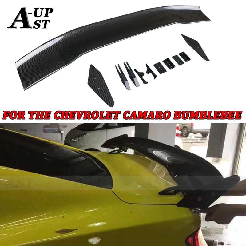 For The Chevrolet Camaro Bumblebee Carbon Fiber Spoiler Rear Trunk Tail fins Rear Wing Guide Wing Splitter Body Kits