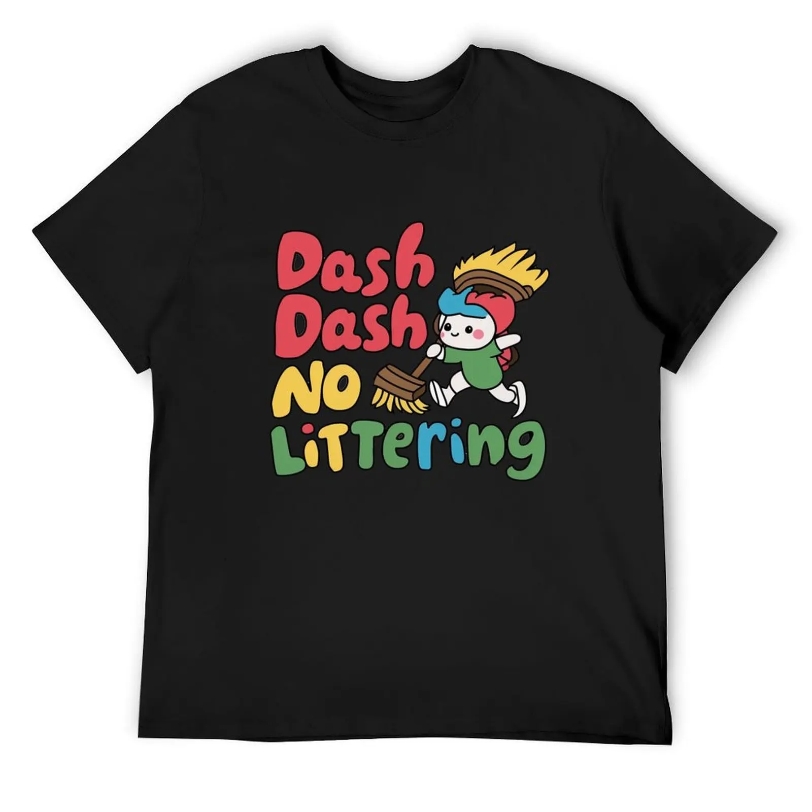 Dash Dash No Littering Environment Earth Day T-Shirt boys animal print graphic tee shirt summer top mens fashion