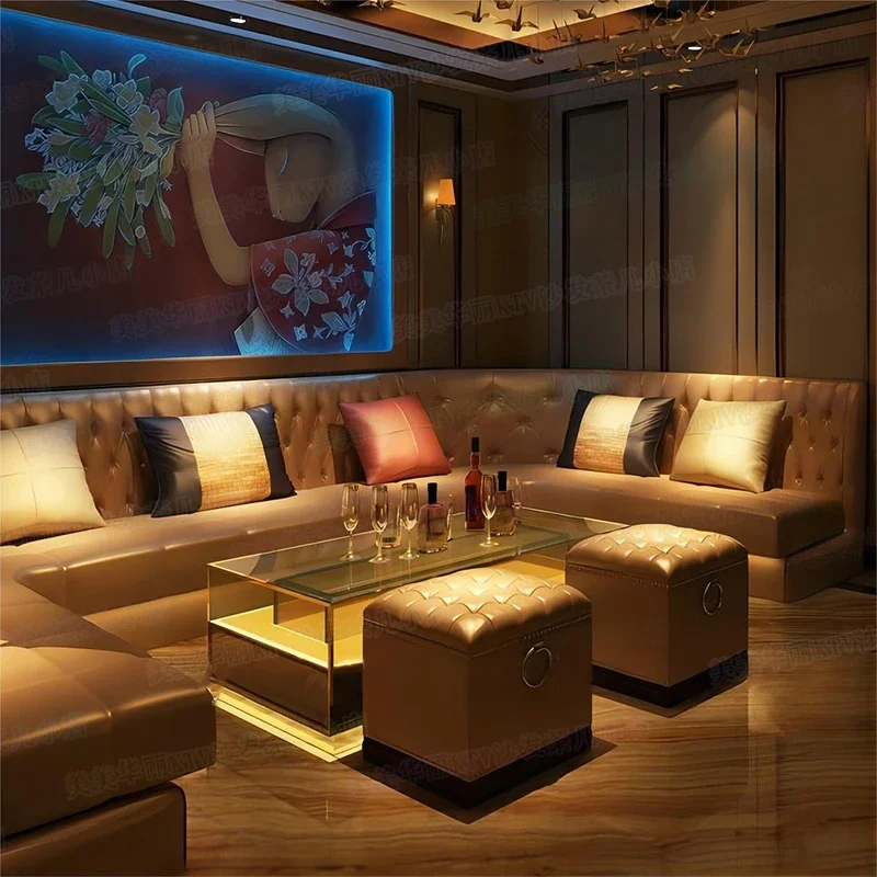 KTV coffee table luminous light box modern light luxury bar table  special table customization