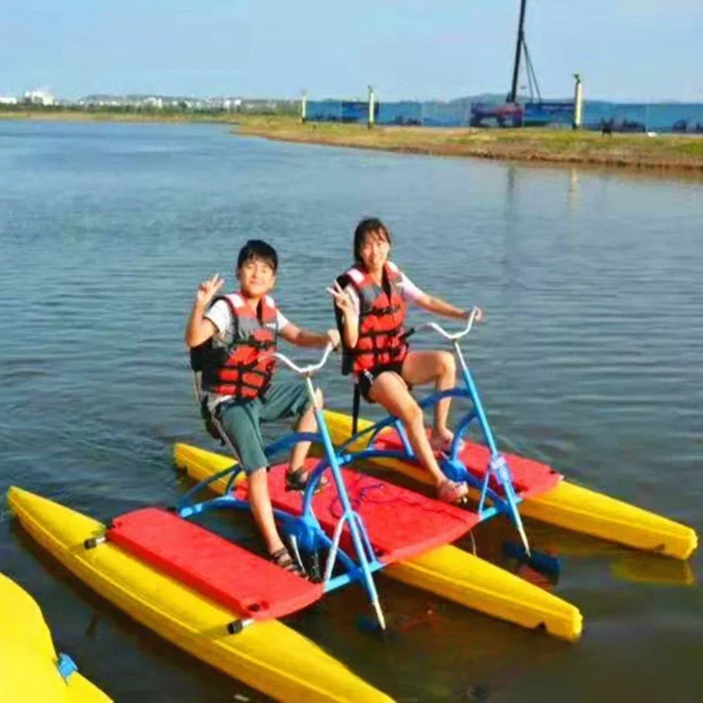 Marine pleasure boat water entertainment facilities double water bike aluminum alloy park sightseeing pedal boat