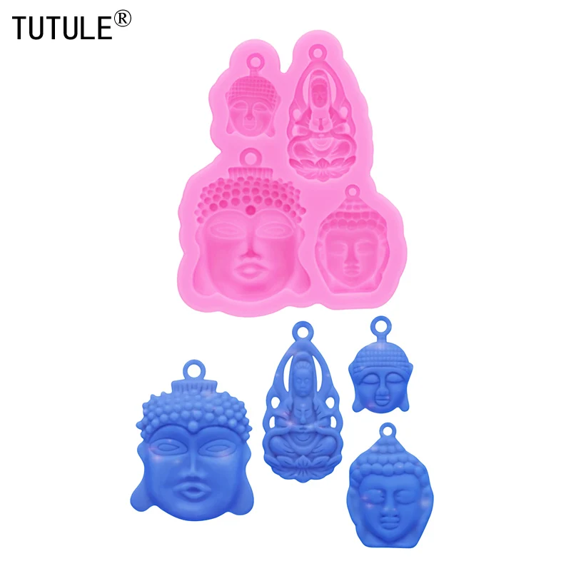 Buddha accessories Keychain earrings Silicone Molds DIY epoxy Flexible Polymer Clay Molds Buddha Statue Chocolate Silicone Mold