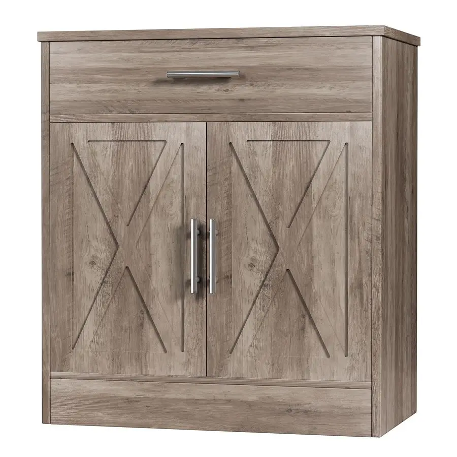 

Farmhouse Storage Cabinets with Doors and Shelves,Kitchen Barn Door Storage Cabinet with Drawers,Coffee Bar Cabinet Buffest Sid