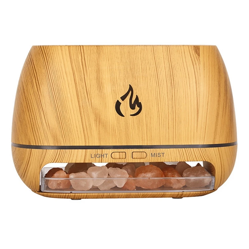 HOT-Salt Stone Aroma Air Humidifier Flame Colored Light Night Light Aromatherapy Essential Oil Diffuser Aromatherapy Sprayer