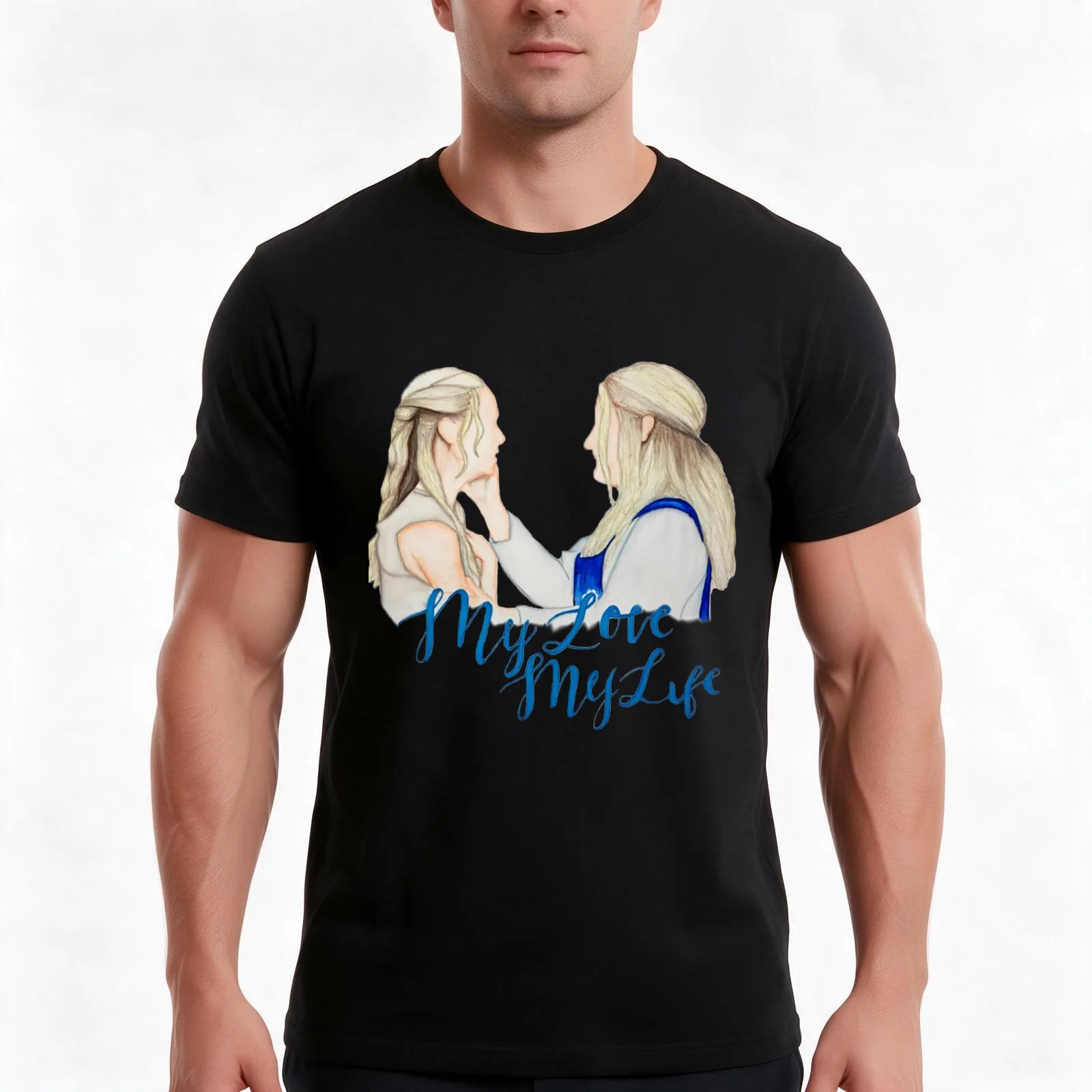 mamma mia my love my life T-Shirt, Summer Casual Cotton Tee, Oversized Streetwear Tops, Vintage Graphic Print, Unisex Men Women