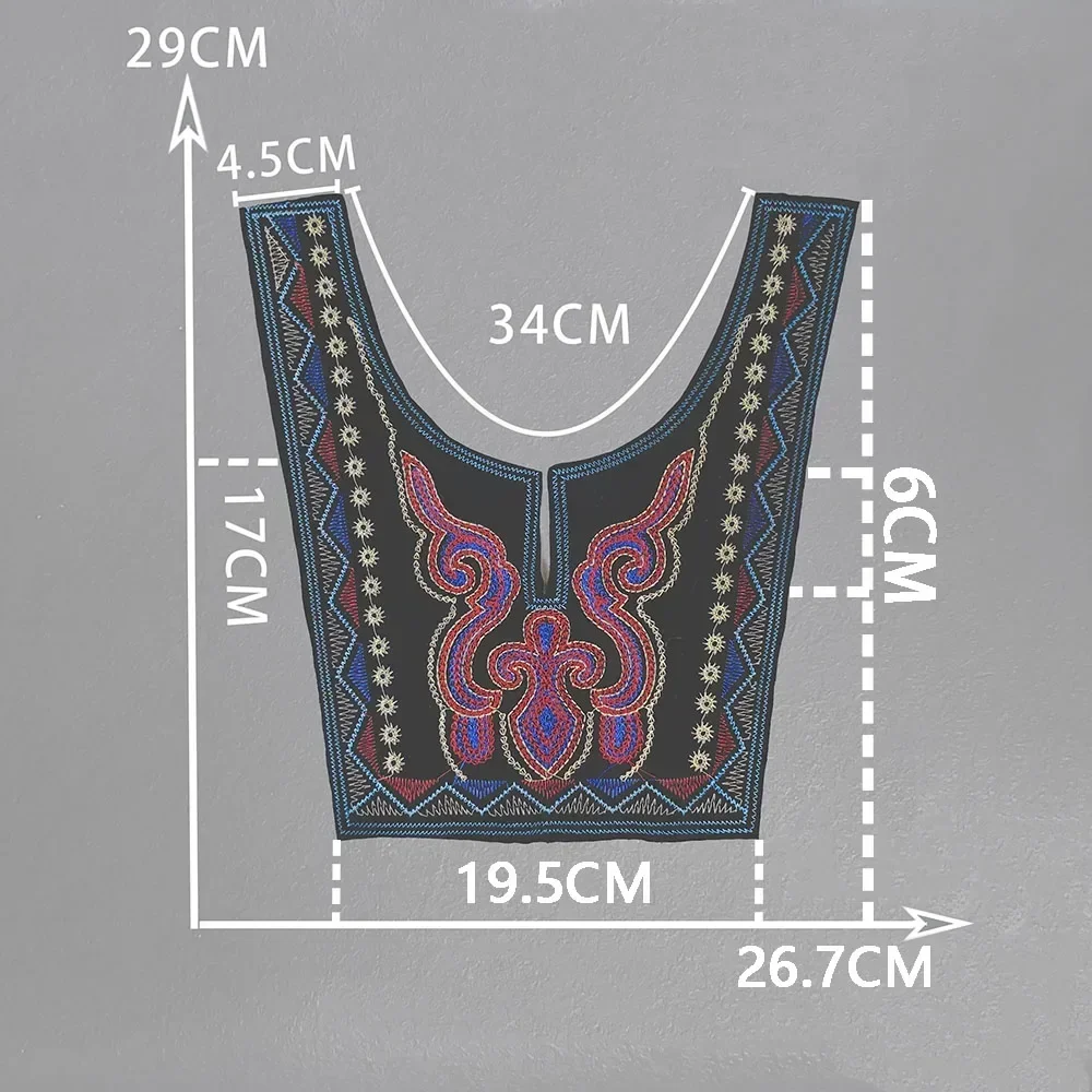 Ventas al por mayor de 1-10 Uds. Ropa con forma de cuello bordado de estilo étnico accesorios de ropa decorativos de costura DIY