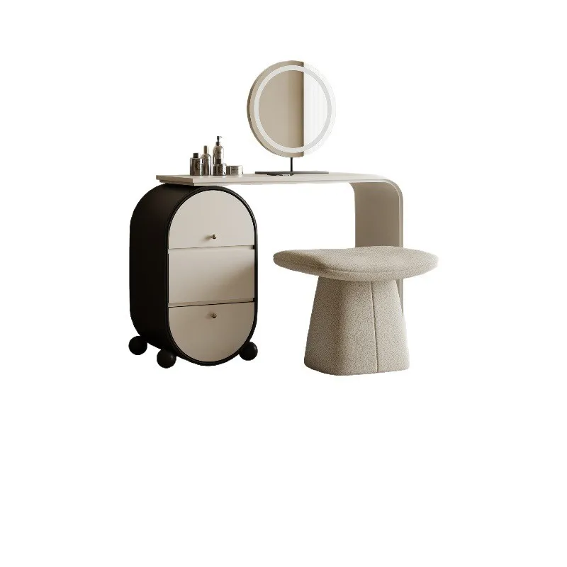 Dresser storage cabinet integrated bedroom black and white paint seven-character dresser