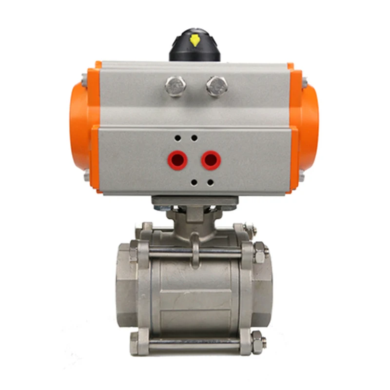 

4" Three Piece 304 Stainless Steel High Platform Pneumatic Ball Valve DN100 Ball Valve With Double Acting Cylinder