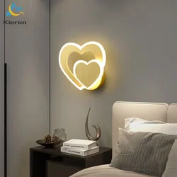 Modern Heart-shaped LED Wall Lamp Bedroom Study Restaurant KTV Hotel Bedside Wall Lights Living Room Decoration Love Wall Lamps