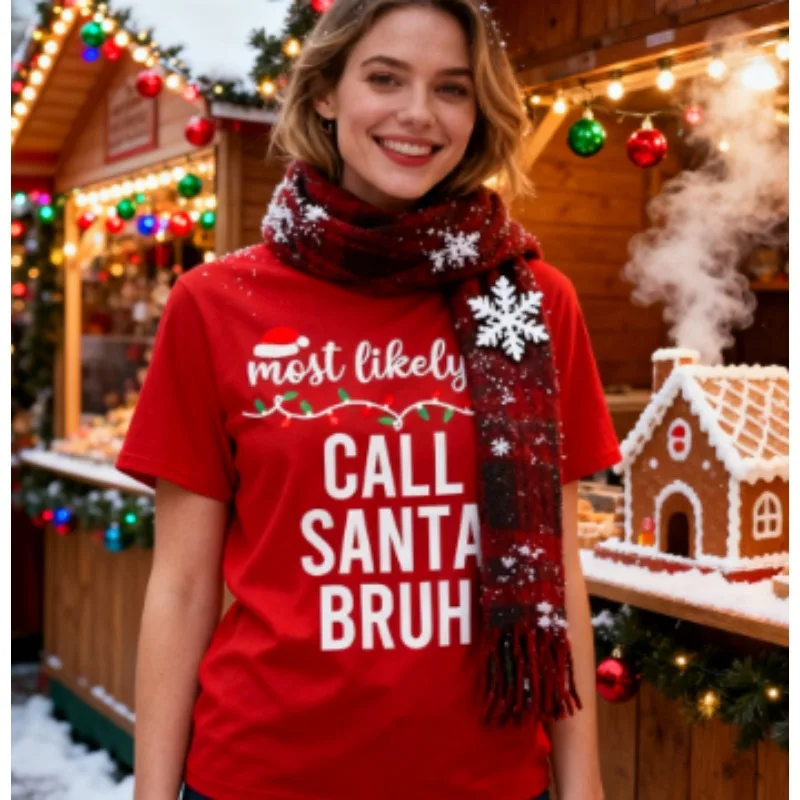 Camiseta mais simpática para o Natal combinando com pijama familiar Camiseta engraçada