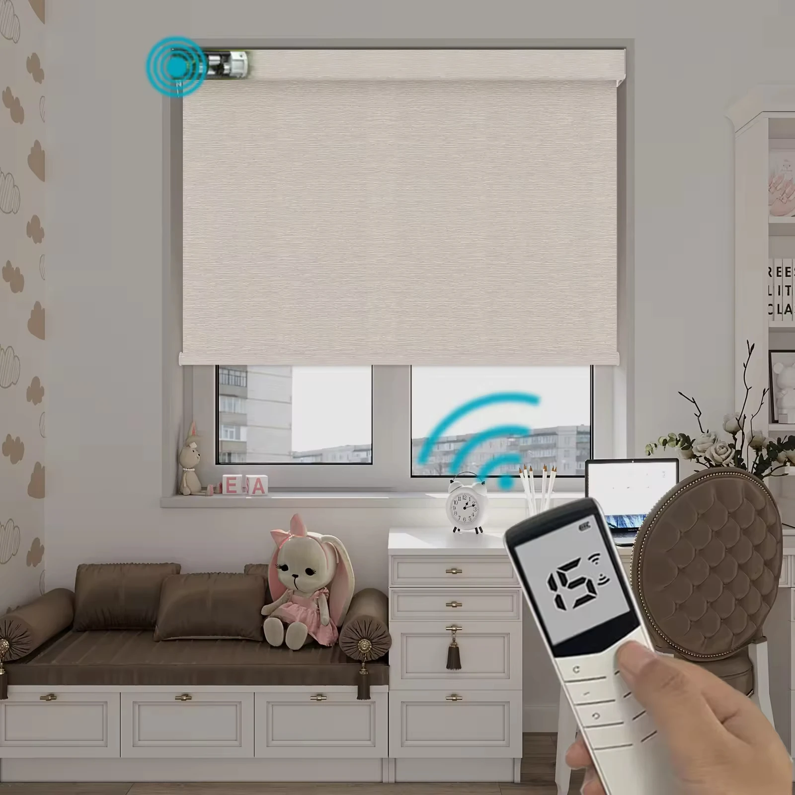

Custom-sized dual-drive smart electric roller blinds, remote-controlled automatic curtain lifts for homes and offices