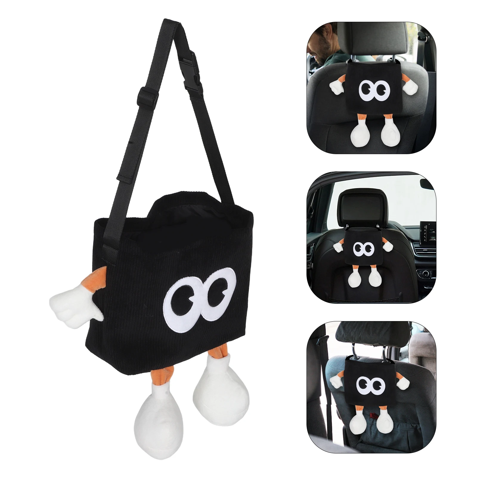 

Multifunctional Car Trash Can Bedroom Waste Basket Automotive Seat Back Organizer Garbage Bin With Tissue Holder Umbrella