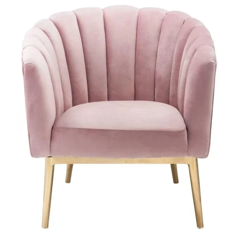 Simple Modern Stainless Steel Fabric Single Sofa Furniture Cafe Hotel Clubhouse Sales Department Sofa