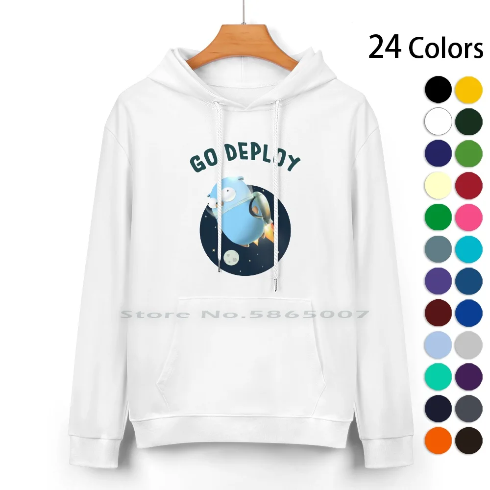 Golang Gopher Go Deploy Pure Cotton Hoodie Sweater 24 Colors Go Language Golang Mascot Go Mascot Go Programming Language