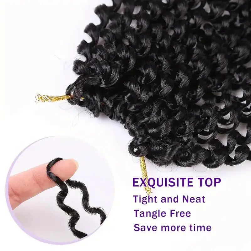 곱슬 긴 합성 크로셰 헤어 익스텐션, 여신 인조 Locs 가발, 내열성, 10 인치