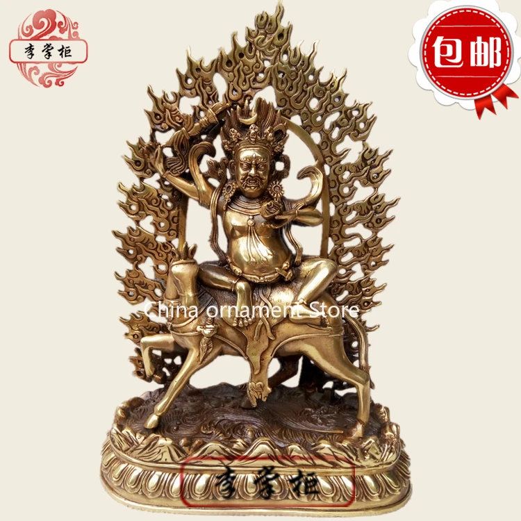 Tibetan Buddha Tantra Tibetan Biography Nepal, large pure copper auspicious Tianmu Buddha statue protector one foo