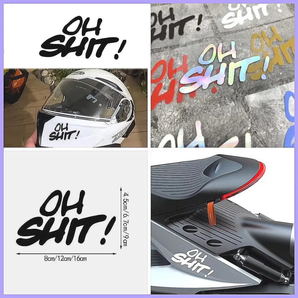 

OH SHIT Motorcycle Sticker Vinyl Decal for Helmet, Bike, Car - Waterproof, Durable, Easy to Apply