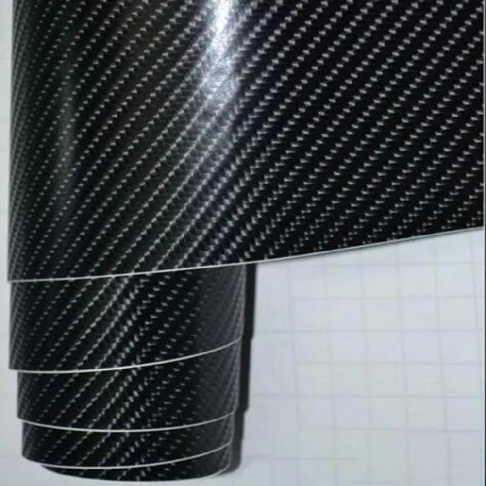 50cm x1 51M Gloss Black PVC Carbon Fiber Wrap with Air Release Suitable for Automotive and Consumer Electronics