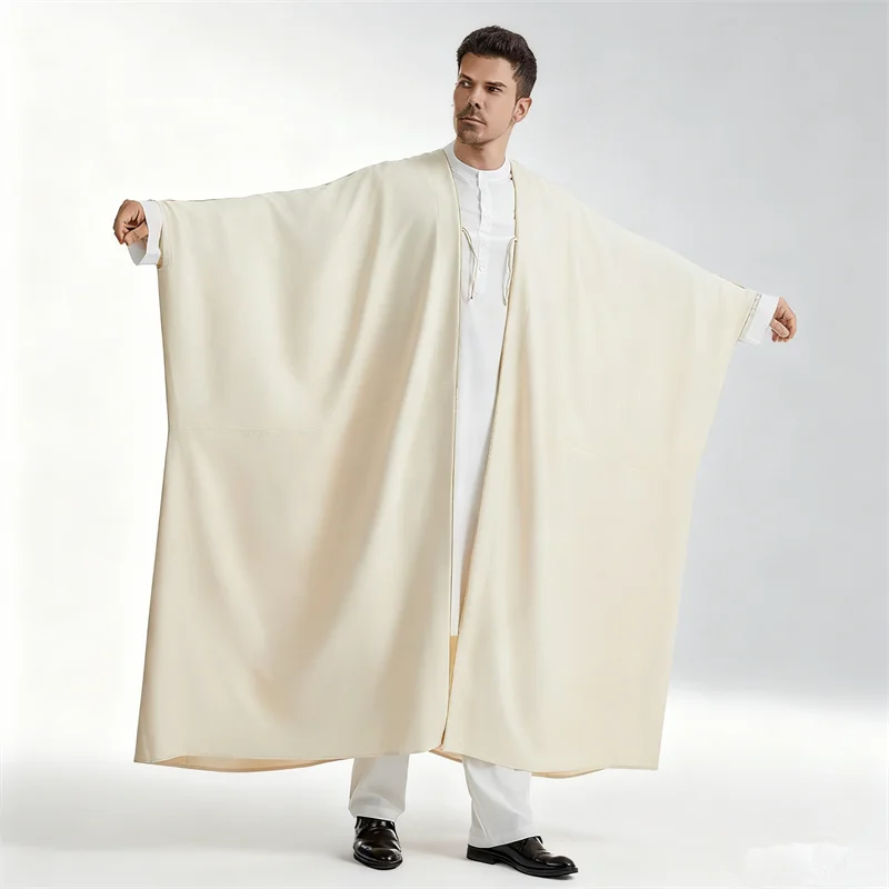 Ramadan Jubba Thobe Prayer Clothes Men Kebaya Open Muslim Kimono Abaya Turkey Arabic Islam Djellaba Homme Robe Musulmane Hombre