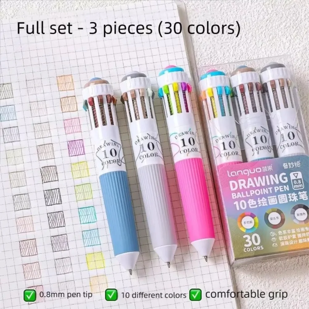 Languo Balpennen 60 Kleur Cartoon 0.8mm Soft Grip Press Veelkleurig voor Schrijven Tekening Overlay Schoolbenodigdheden Briefpapier