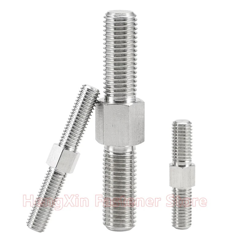 M3-M16 A2 304 Stainless Steel Left and Right Thread Dual Head Threaded Bar Double End Thread Rod Stud Bolt Length 30-150mm