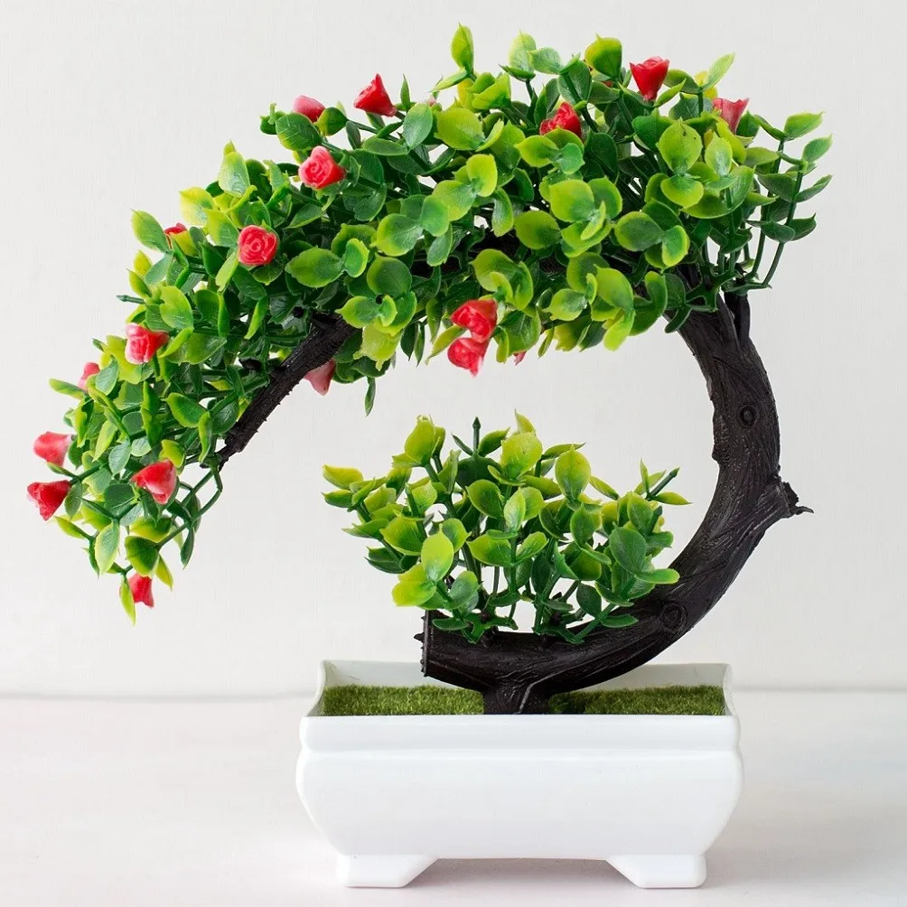 Home Artificial Pot Plant Tree Decoration Display Fake Flowers Garden Living room Ornaments Simulation  Home Artificial