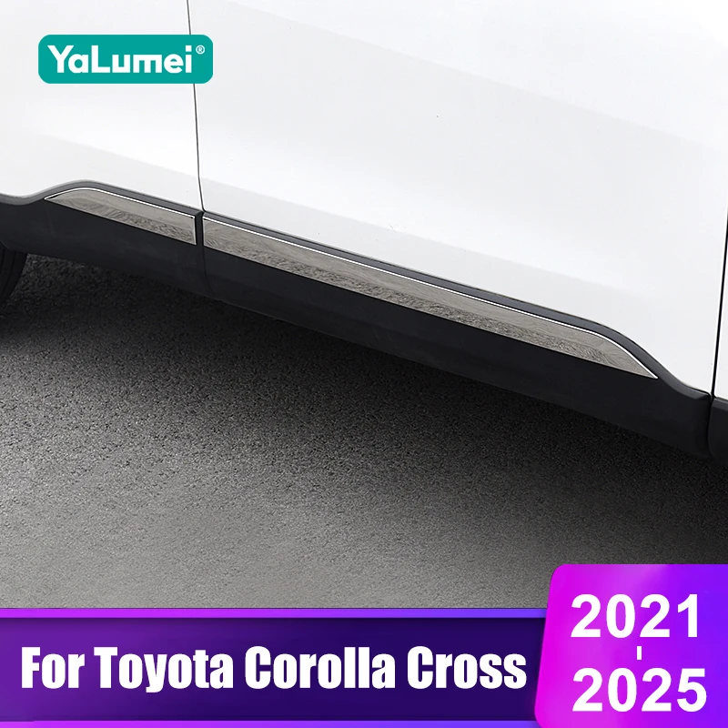 

Для Toyota Corolla Cross XG10 2021 2022 2023 2024 2025 гибридная боковая юбка автомобиля, накладка на боковую дверь кузова, аксессуары