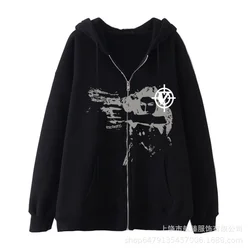 2024 Female Gunslinger Zipper Hot Selling American Cardigan Sweater Casual Trendy Hoodie