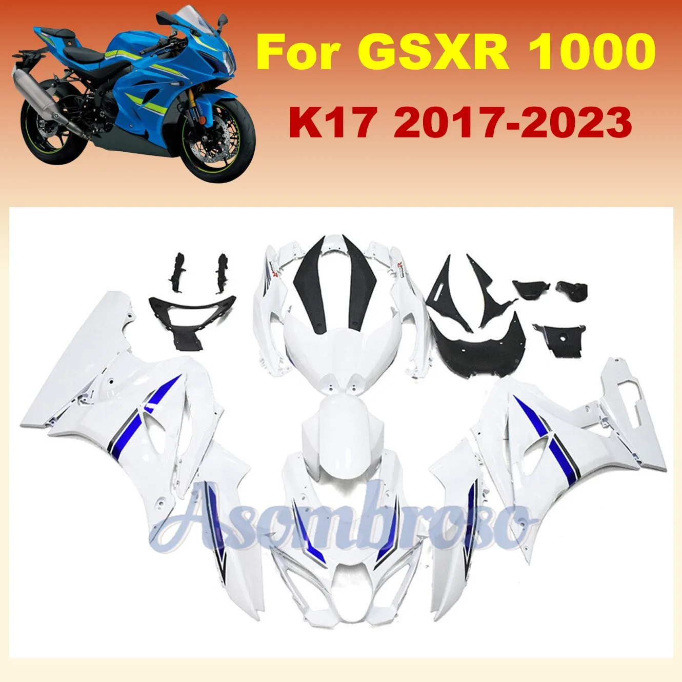 Plastic Shell Motorcycle Fairing Kits Fit For  GSX-R1000 2017-2023 18 19 20 22 21 GSXR1000 Bodywork Set Custom