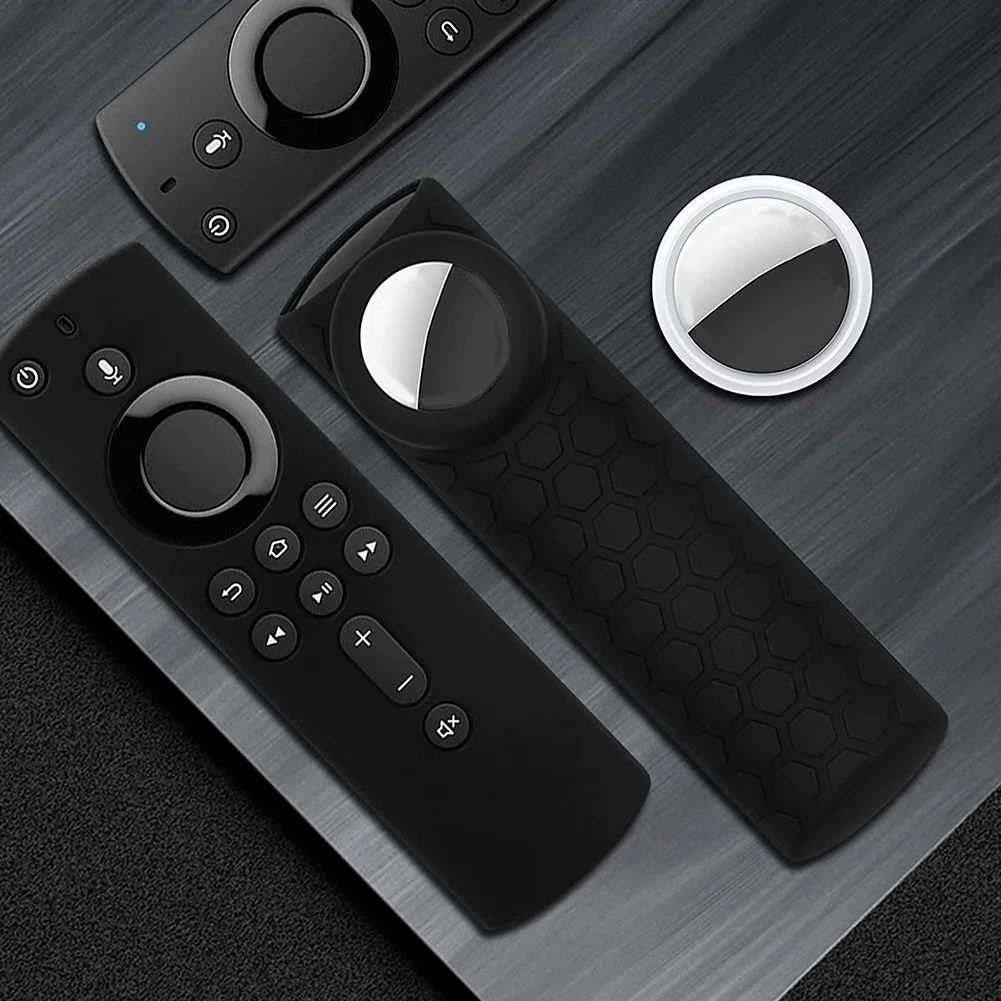 

A56XQ 2-в-1 силиконовый защитный чехол противоскользящий амортизирующий для AirTag Fire TV Stick 4K пульт дистанционного управления, красный