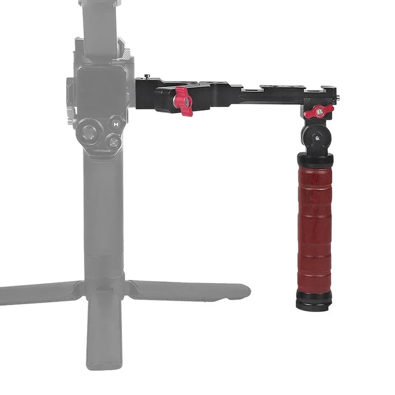 Powerwin قابل للتعديل الجانب حبال مقبض الخشب طوي مقبض السكك الحديدية المشبك الحذاء البارد جبل ل DJI Ronin RS3 RS4 PRO RS2 RSC2