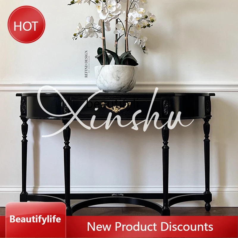 

X188 French solid wood porch cabinet, home decoration cabinet, American living room, high-end view table