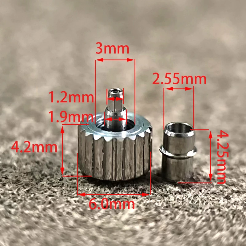 Used for IWC Watch Shell All Steel Head Lock Tube Tooth Head Diameter 6.0mm Tube 2.55mm Accessories Silver Screws