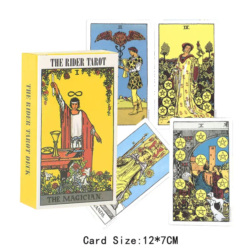 Hot selling 12 * 7CM Tarot Rider Tarot Leisure entertainment games Card, family gatherings Tarot Card Brochure Guide