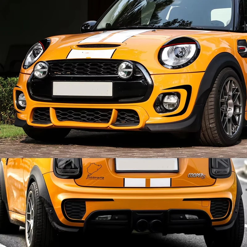 Car Accessories For MINI Cooper JCW F55 F56 F57 Exterior Conversion Parts Front Bumper Wrap Vents Bumper Decorative Stickers view 2