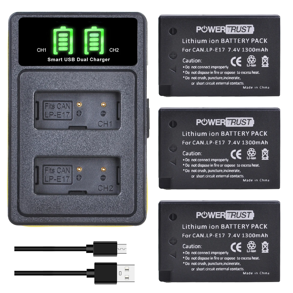 LP-E17 LP E17 Battery / Charger for Canon EOS RP, EOS R10, 850D, M3, M5, M6 Mark II, Rebel T6i,T7i, T8i, 750D, 760D, 8000D, 77D