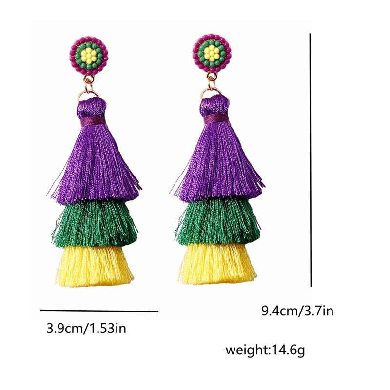 أقراط شرابة ذات طبقات على الطراز البوهيمي مع خرز وتصميم قطرة طويلة مجوهرات عصرية للنساء هدية عيد ميلاد مثالية