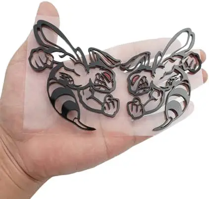 

Hornet BEE Swole Red Eye Badges - Gloss Black & Red Car, Truck, Motorcycle Decor (Pair)