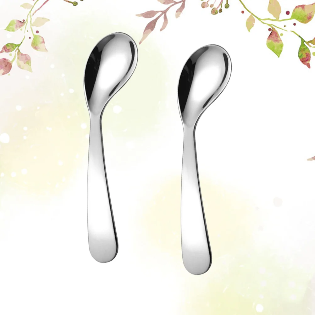 2 Pcs Toddler Spoons Serving Utensils Baby Feeding Tool Attractive Design Dinnerware