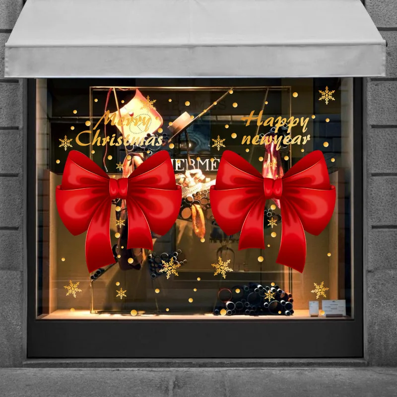 Merry Christmas Window Stickers Wall Sticker Xmas Decals Christmas Decorations For Home Shopping Mall Store Office Window