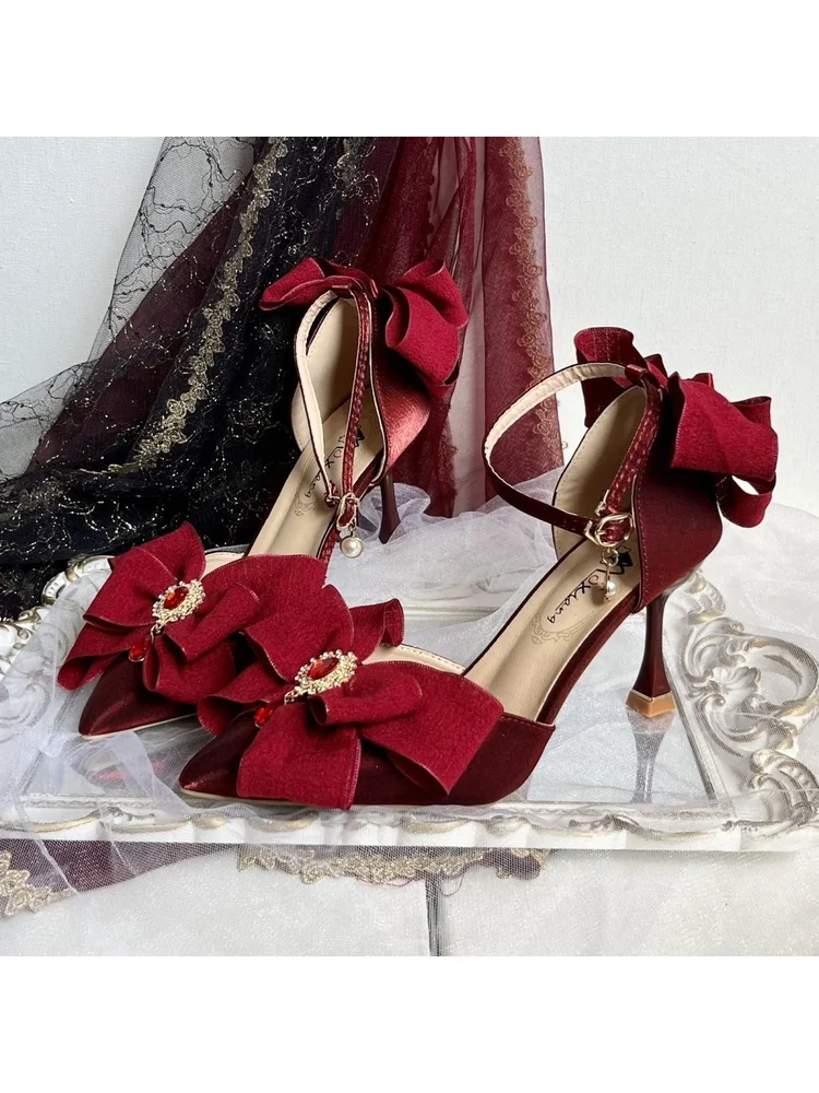 

Original Lolita Shoes Flower Wedding Lolita High Heels Sandals Handmade Lolita Shoes Wedding Shoes Versatile Tea Party Style