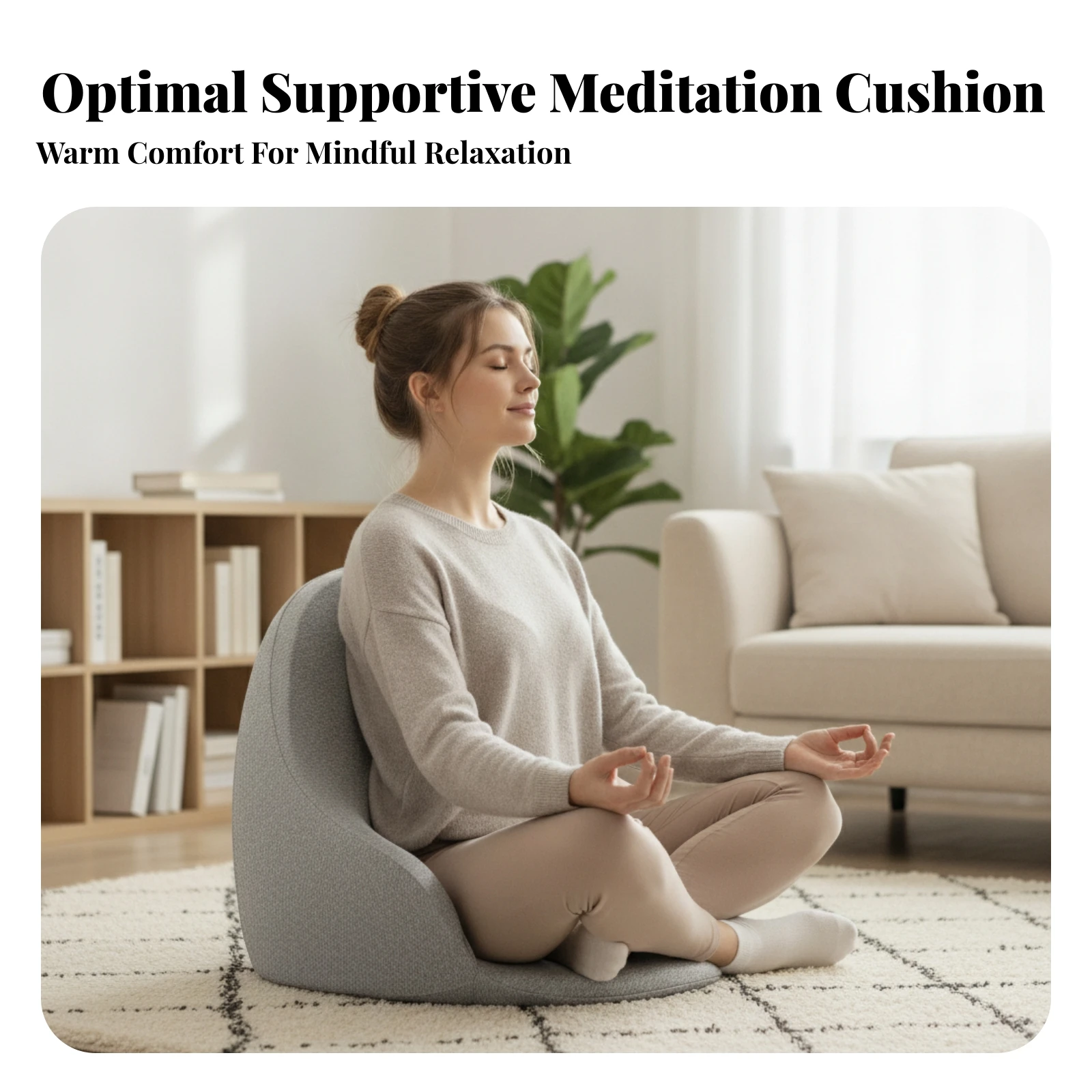 Meditation Seat Cushion Washable Memory Foam Meditation Cushion Memory Foam Floor Seat Pad Soft Stable for Adults, Pilates