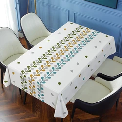 PVC Tablecloth Simple Pastoral Style Wash Free Waterproof and Oil Resistant New Chinese Style Heat-resistant Tablecloth for Dine