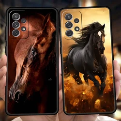 Horse Phone Case for Samsung Galaxy A15 A14 A25 A54 A34 A51 A71 A72 A73 A32 A52 A52S A11 A21S A31 A41 5G Soft Shell Capas Bags