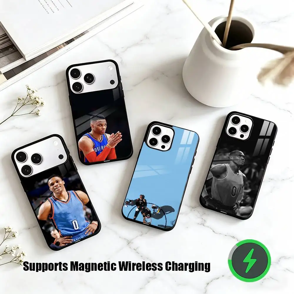 

R-Russell Westbrook Basketball Star Phone Case For iPhone17,16,15,14,13,12,11 Plus,Pro Allows magnetic wireless charging